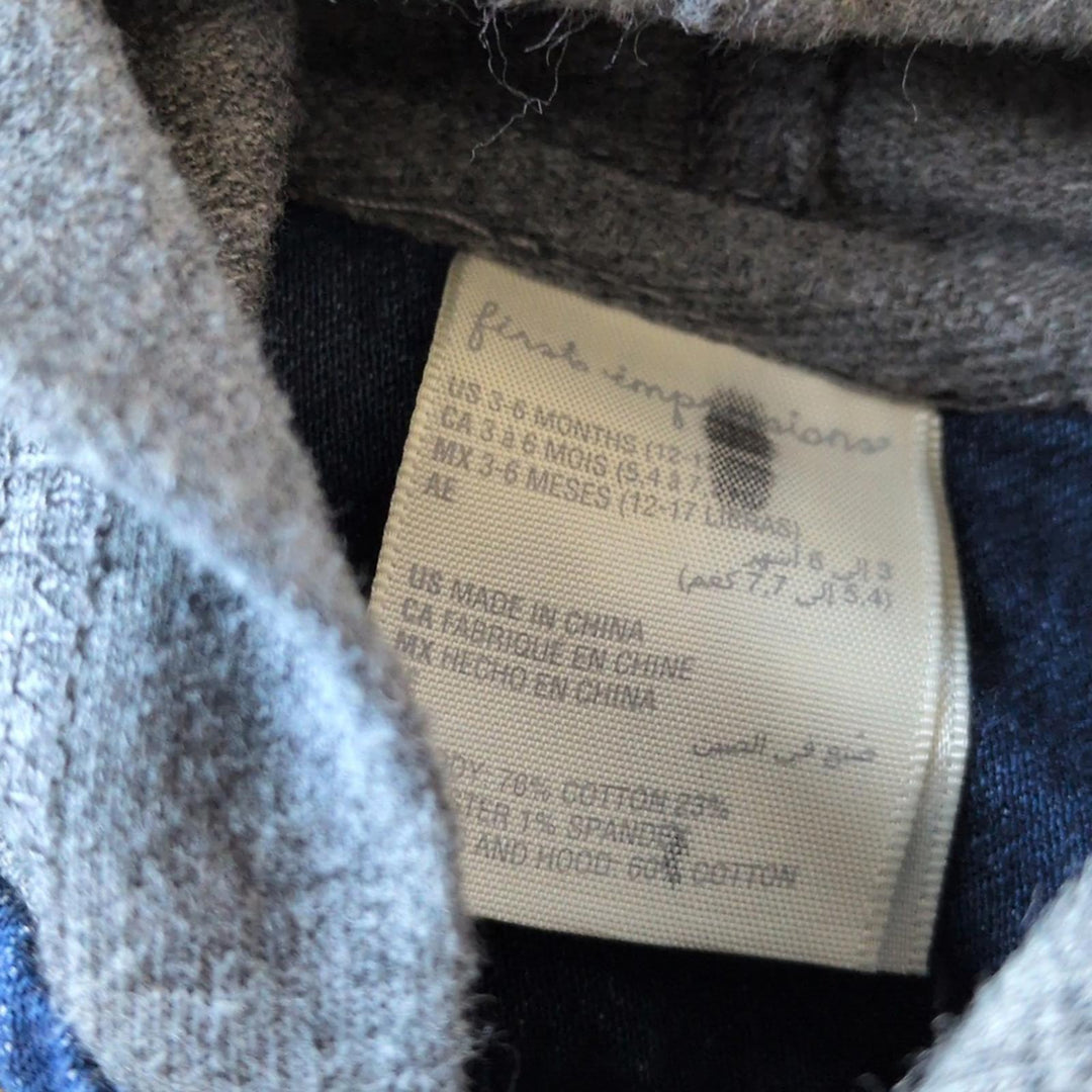 First Impressions Snap Up Baby Jean And Sweater Jacket - 3-6 mo
