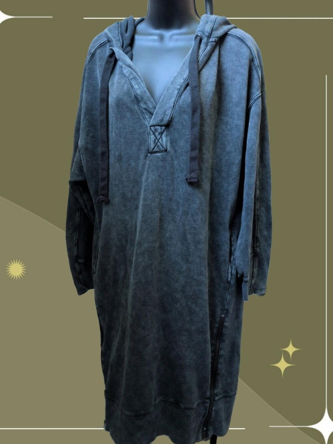 Spur Of The Moment Oversized Drawstring Longline Hoodie Sweater Dress - XS