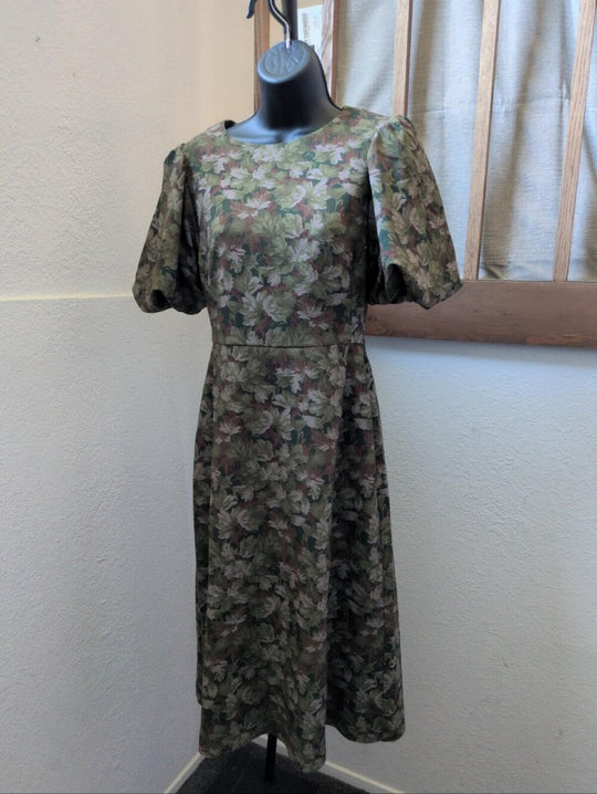 Hill House Home Constance dress In green multi-foliage print - XS