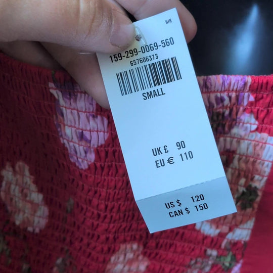 Abercrombie Red Floral Emerson Midi Dress - Small