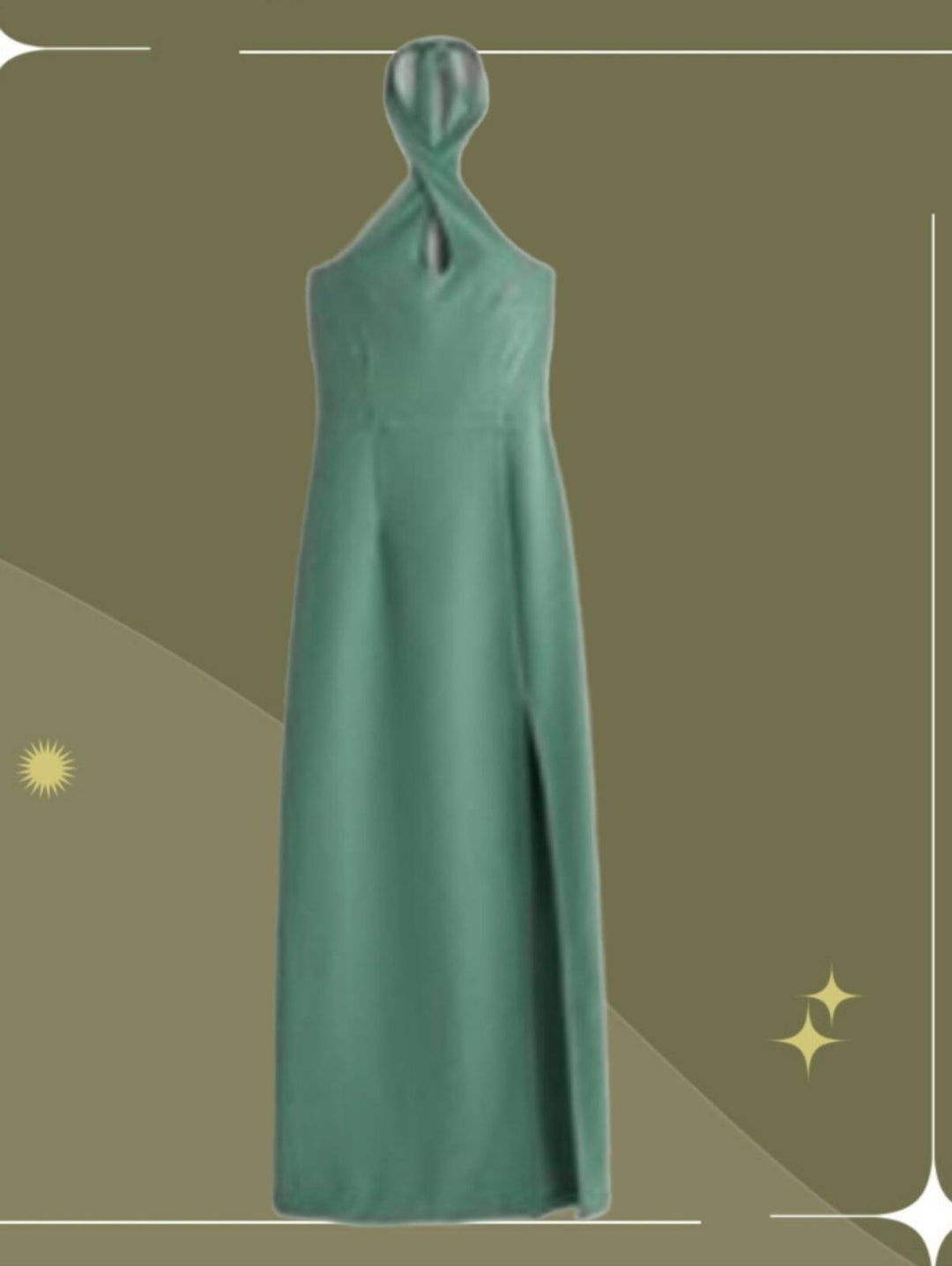 Abercrombie Sage Halter Cross Neck Maxi Dress - Medium