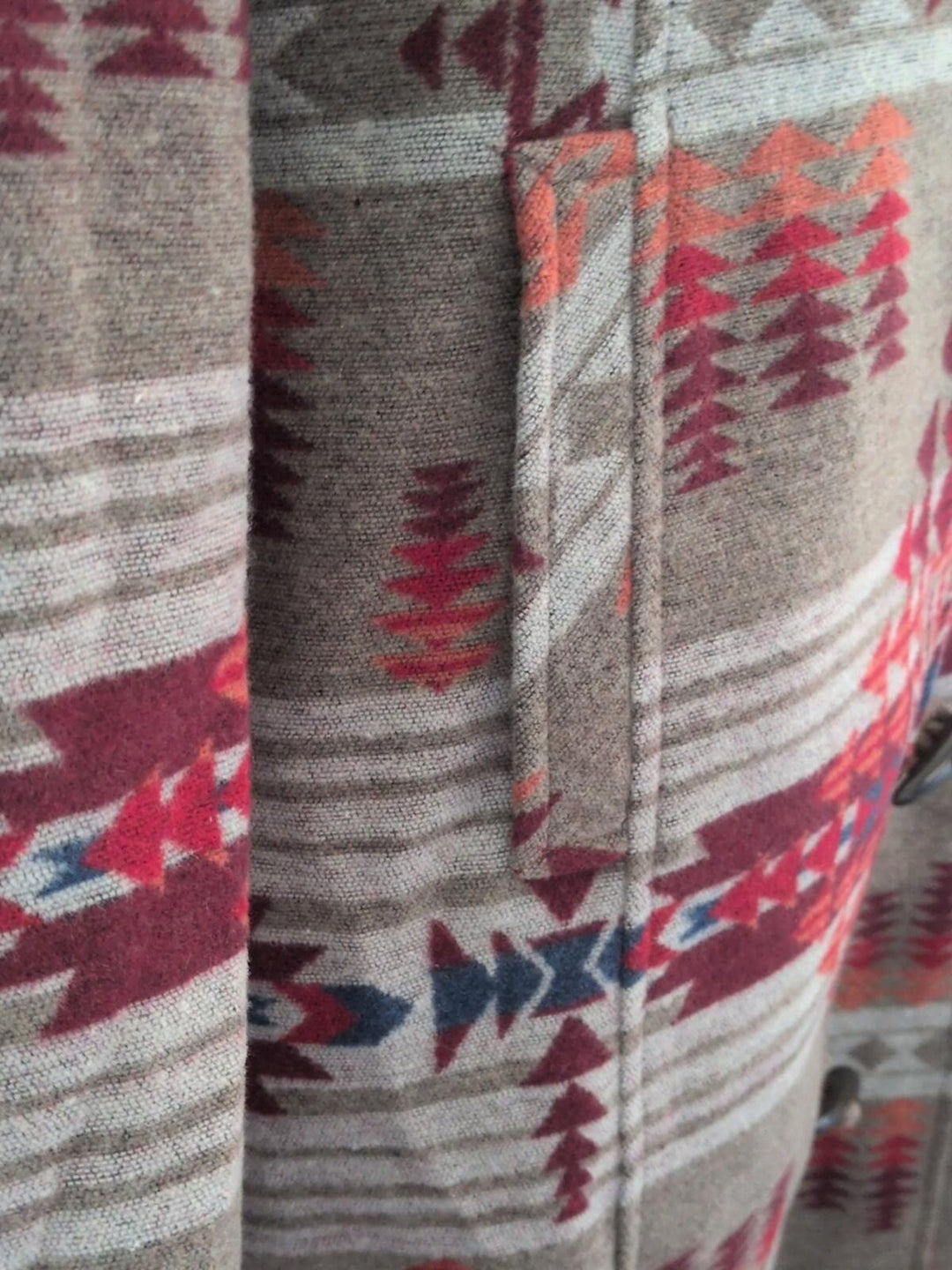 Powder River Outfitters ladies' Aztec print long wool Blend coat - Medium
