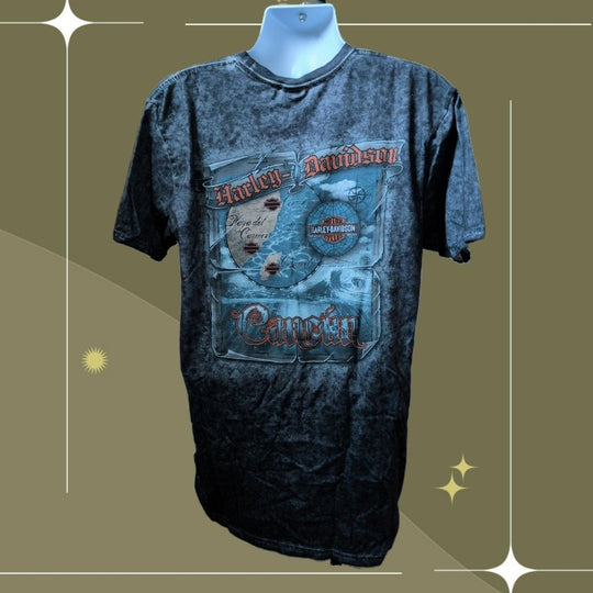 Harley Davidson Cancun Mexico Acid Wash Tee - XL