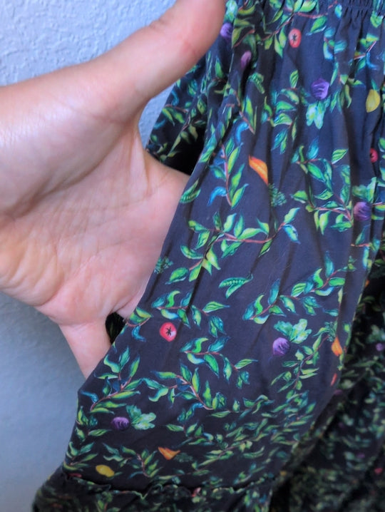 Hill House Home The Ellie Nap Dress  "Midnight Garden Poplin" print size xs