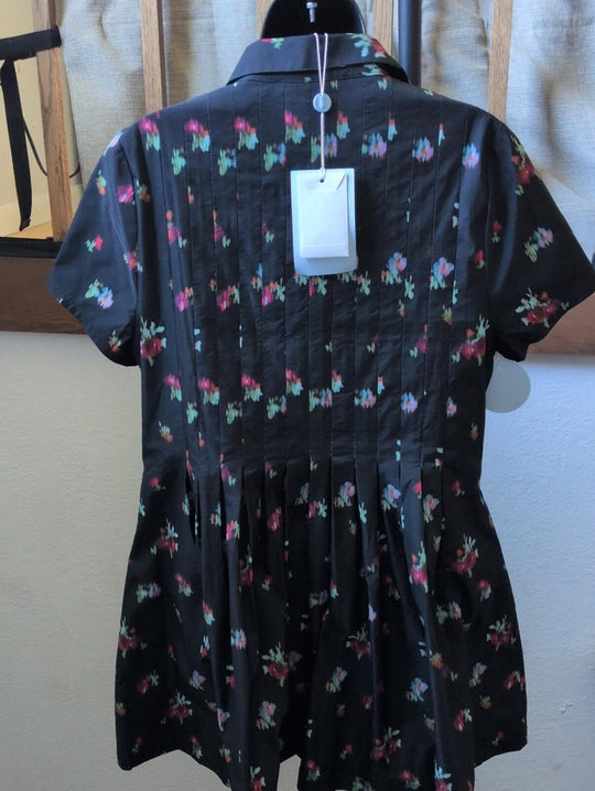 Hill House Home Rosalind Dress In Black Ikat Taffeta Size M