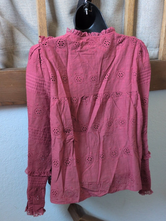 Sézane Nele Shirt in a rosewood / burgundy shade size 40