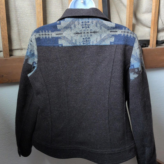 Pendleton Blue Aztec Wool Short Jacket