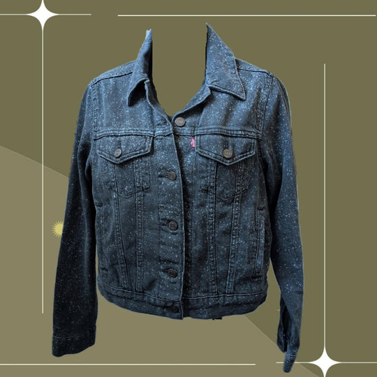 Levi's Light Acid Wash White Paint Splatter Jean Jacket - Small