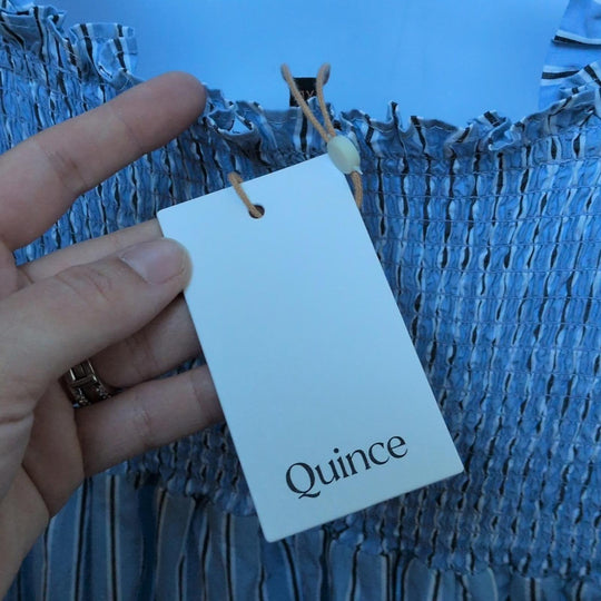 Quince Organic Cotton Poplin Smocked Midi - XL