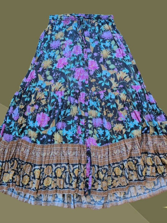 Spell Butterfly boho Midi Skirt in Firefly - Large