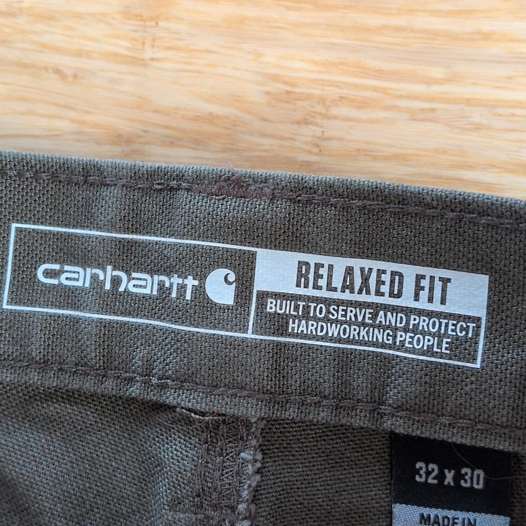 Men's Rugged Flex Relaxed Fit Olive Duck Utility Work Pant Size 32 X 30