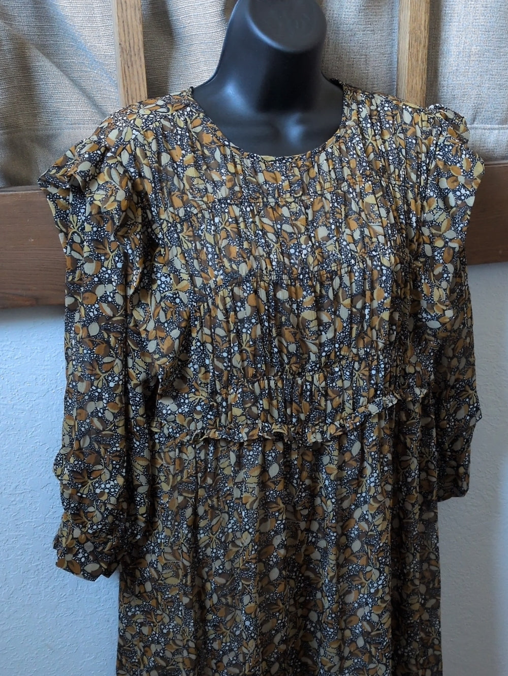 ba&sh Sandra Gathered Babydoll Dress size US 8 (BASH 2)