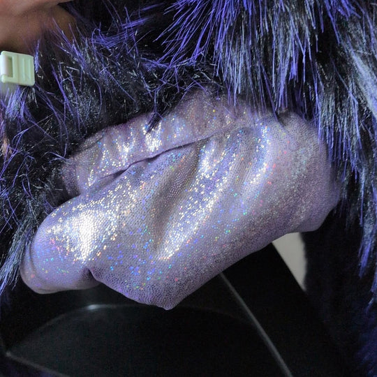 Space Island Faux Fur Cropped Rave Jacket