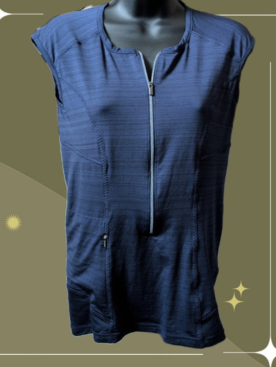 Navy blue Athleta Pacifica Half Zip Sleeveless Top size s