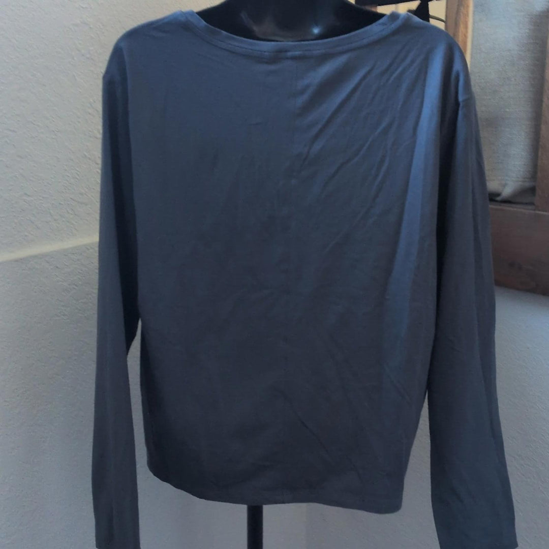 Blue Athleta V-neck Long Sleeve Shirt - L