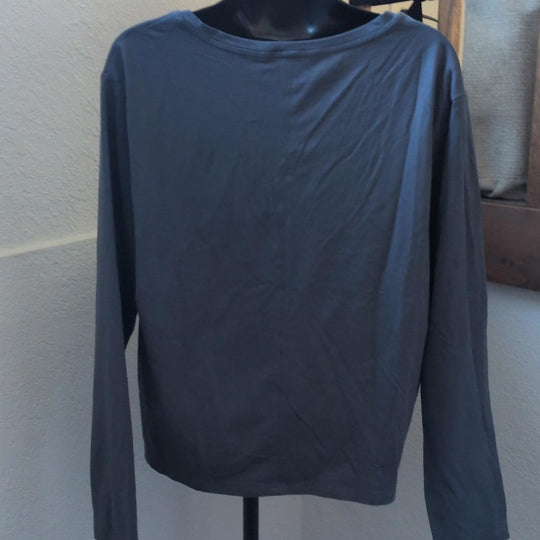 Blue Athleta V-neck Long Sleeve Shirt - L