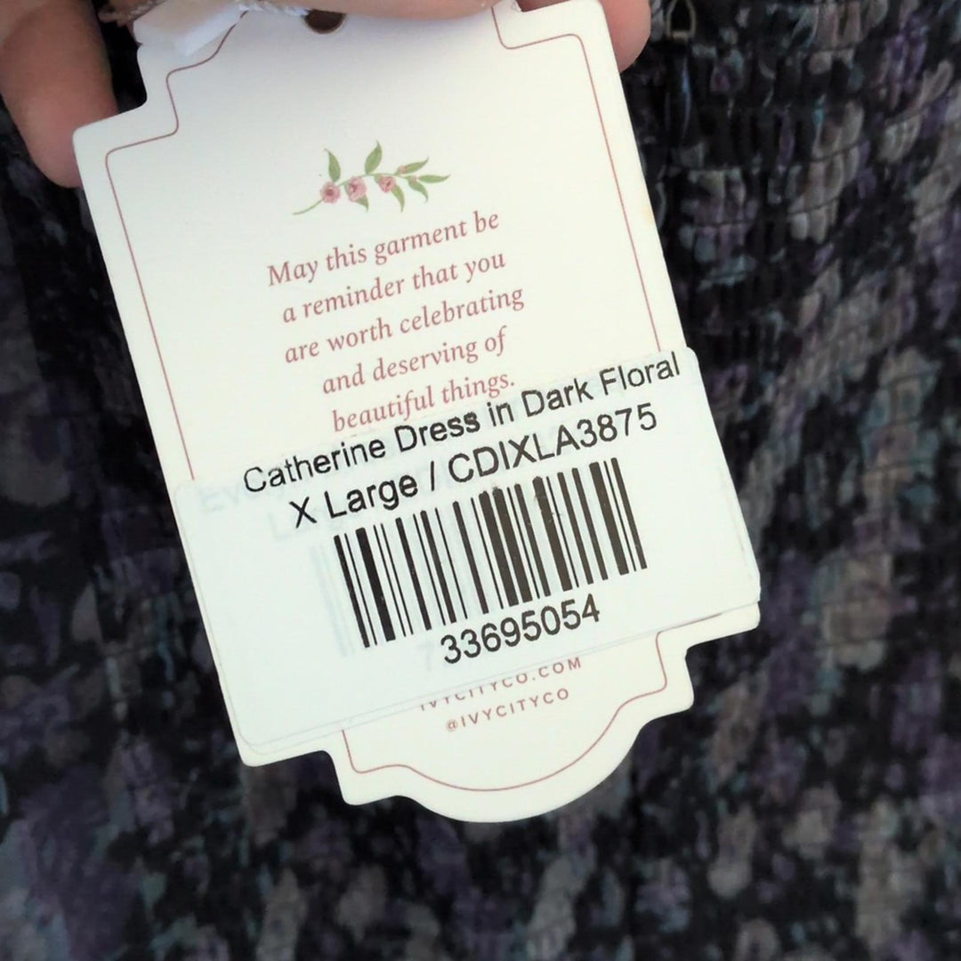 Ivy City Co Catherine Dress In Dark Floral  -  Extra Large