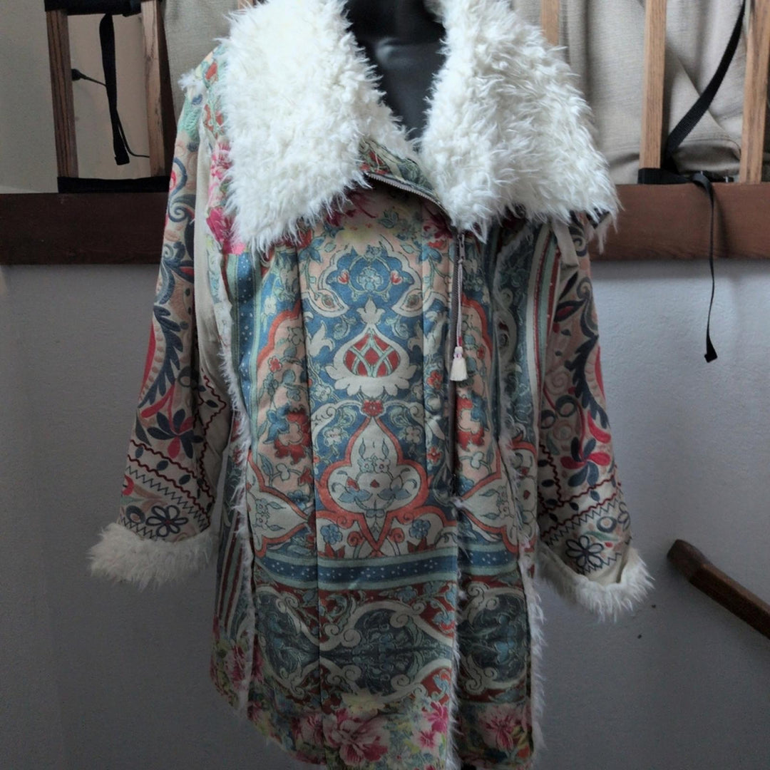 Johnny Was Halmstead Faux Suede Embroidered Coat - XL