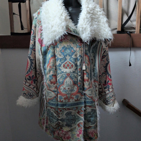 Johnny Was Halmstead Faux Suede Embroidered Coat - XL