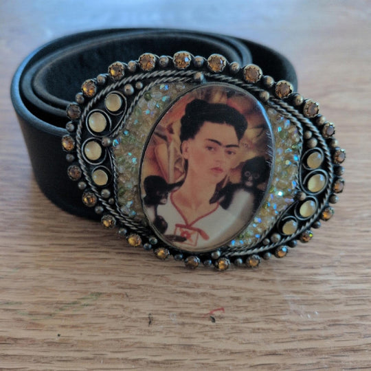Frida Kahlo Saints And Angels Leather Belt Size 34 (Small)