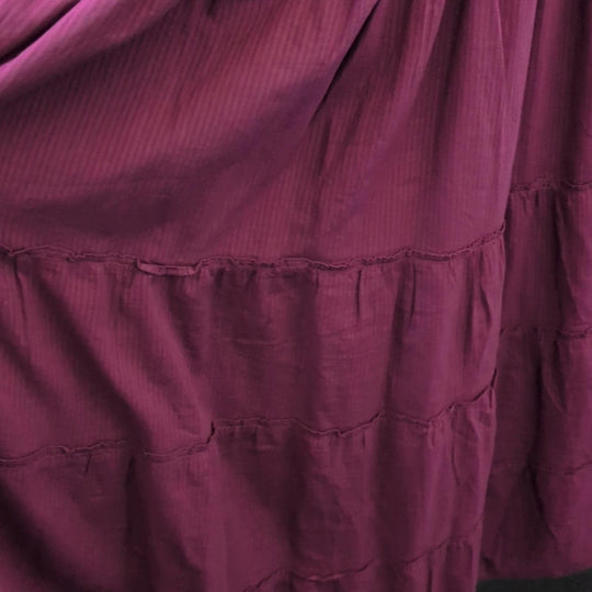 Hill House Ellie Midi Dress In Burgundy Stripe - Large