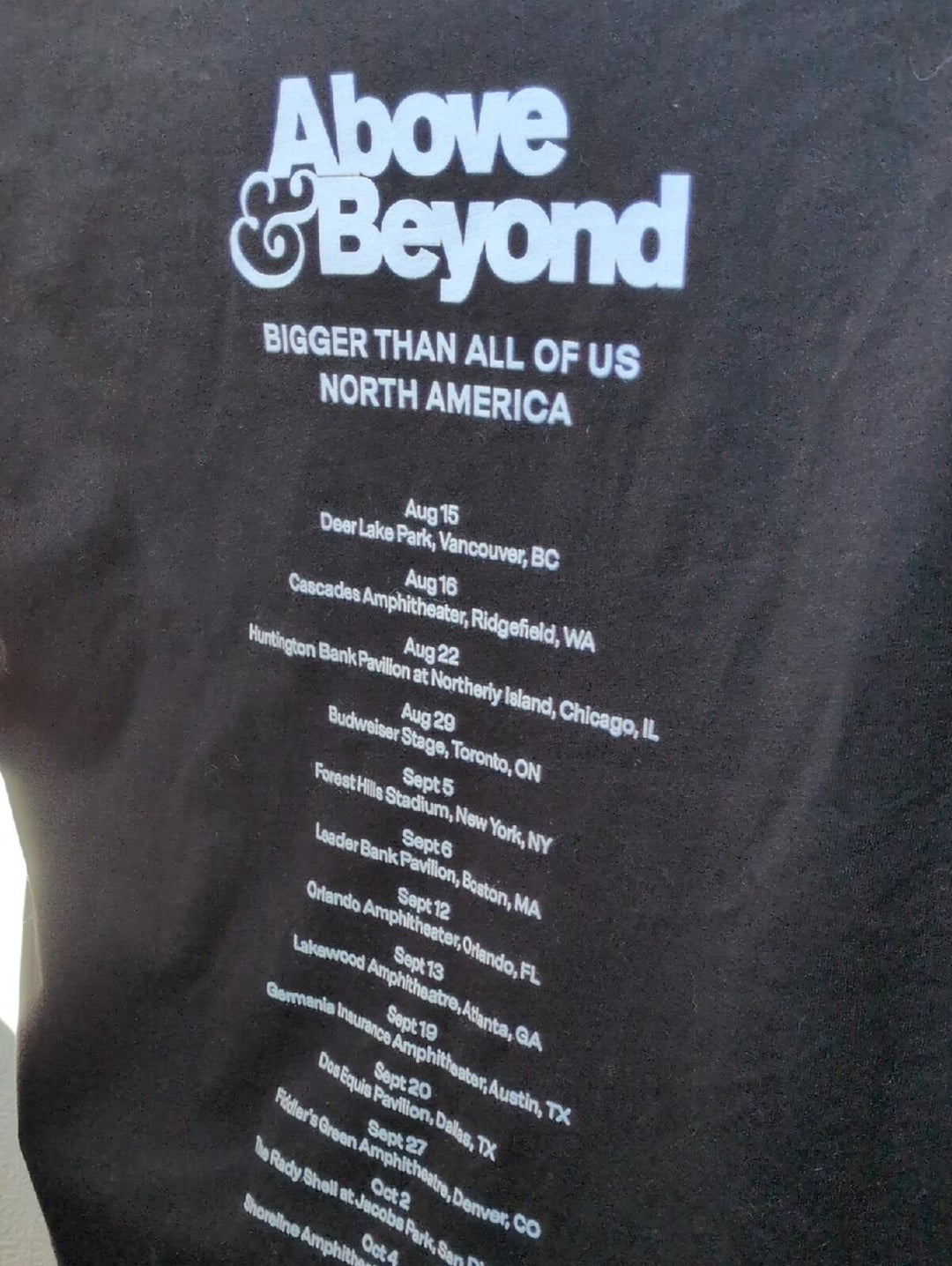 Above & Beyond 'Bigger Than All Of Us' North America Tour Tee - M