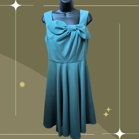 Gal Meets Glam Zoe Bow Neckline Fit And Flare Dress - US 8