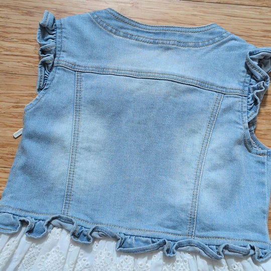 Mayoral Eyelet And Denim Dress - Girls 8