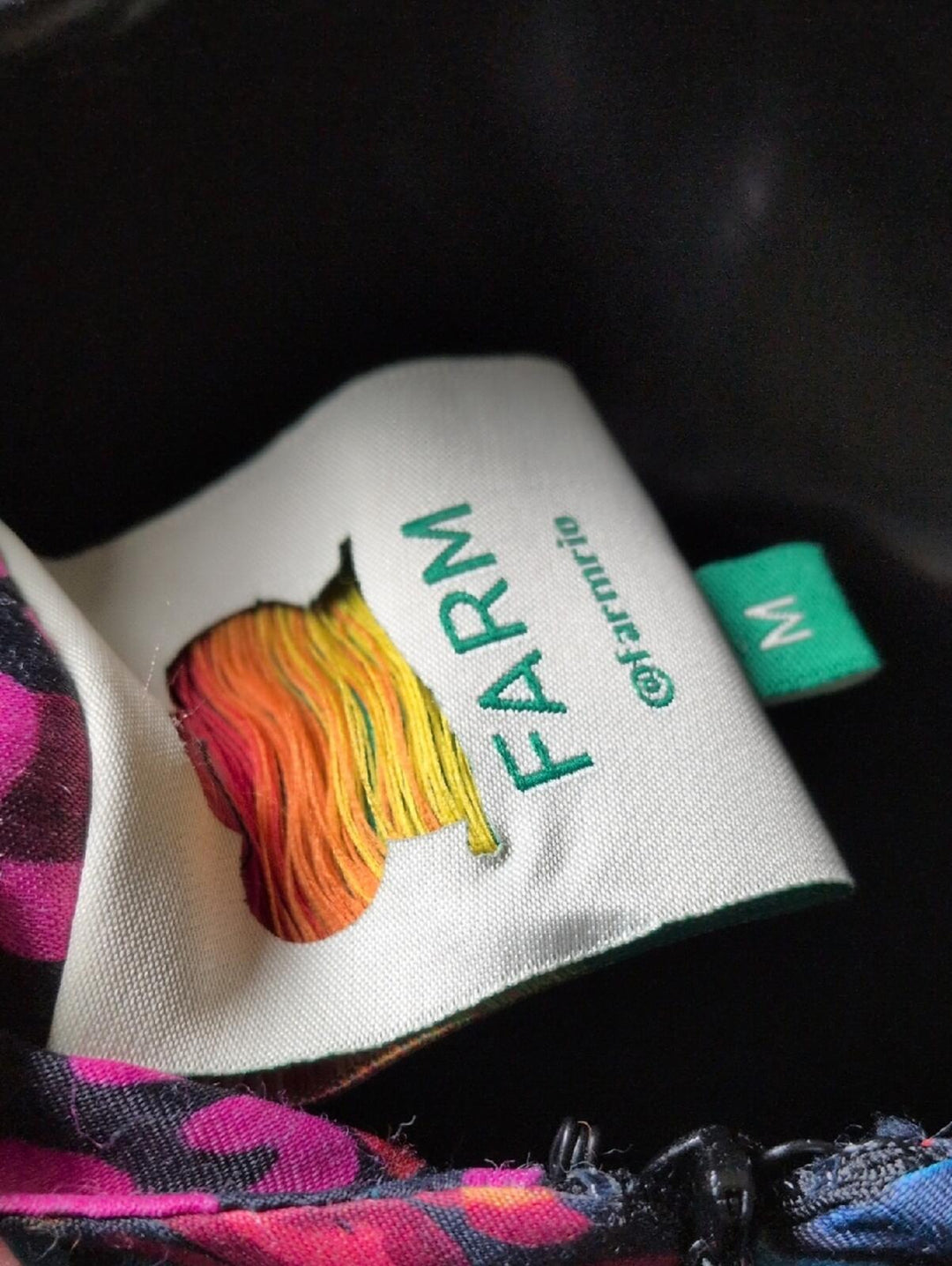 Viral Tiktok Farm Rio Rainbow Hearts Viscose Midi Dress - M