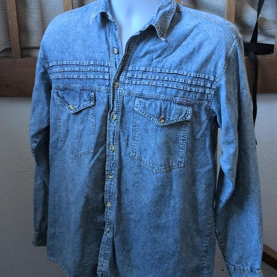 Vintage Wrangler Jean Button Down Shirt - Large