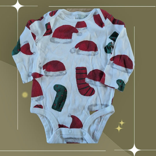 Carter's Santa Hat And Stocking Baby Onesie - 12-18 mo