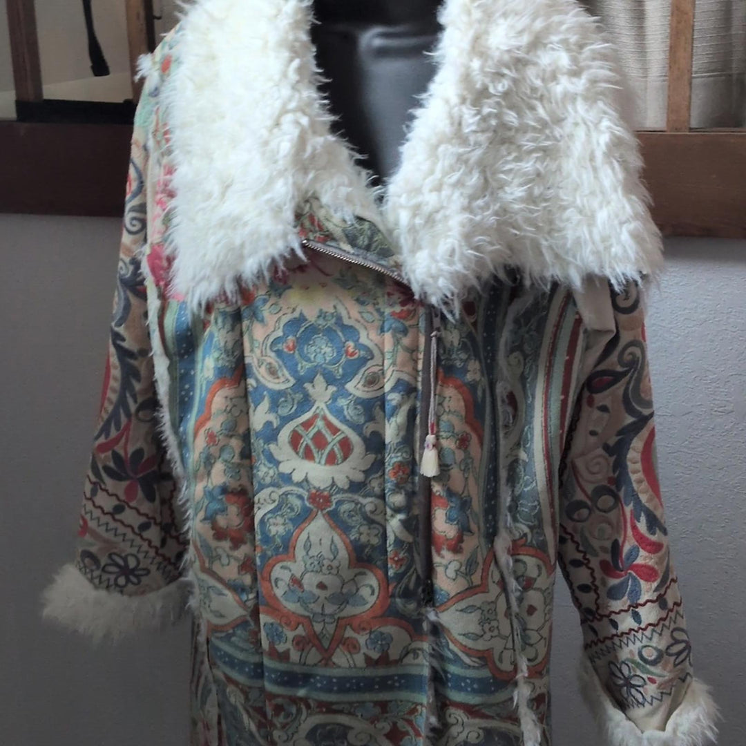 Johnny Was Halmstead Faux Suede Embroidered Coat - XL