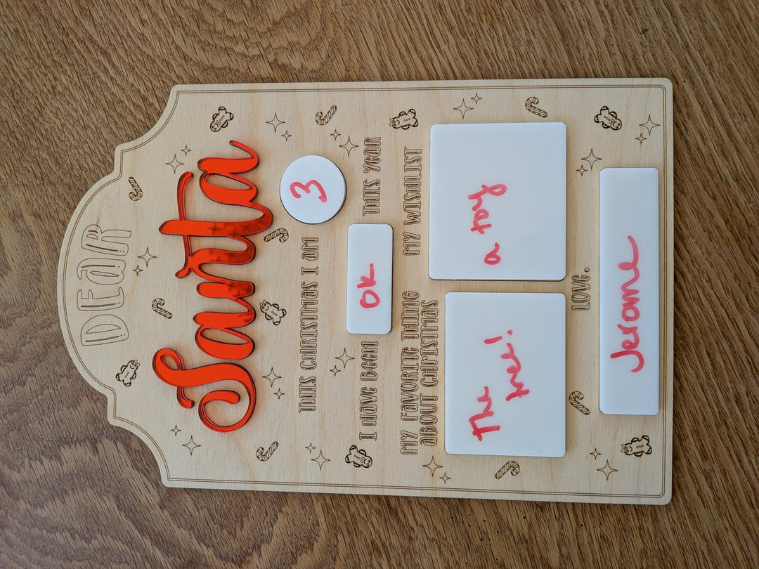 Santa Christmas Whiteboard Wishlist by Articyn Goods