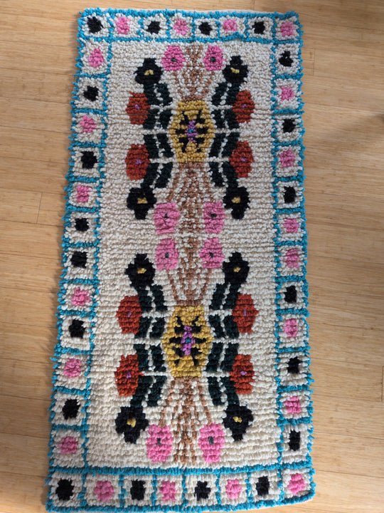Hand Loomed Momo Floral Rugs by Girón Guatemalan Home and Decor