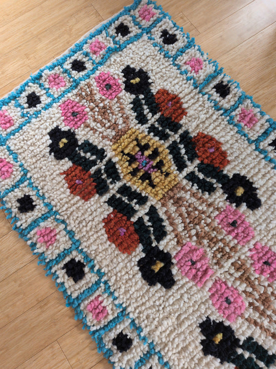 Hand Loomed Momo Floral Rugs by Girón Guatemalan Home and Decor