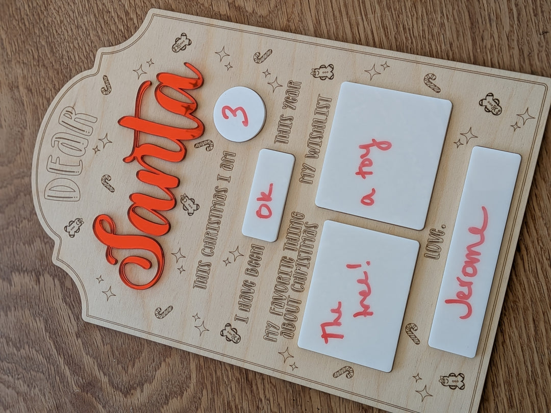 Santa Christmas Whiteboard Wishlist by Articyn Goods